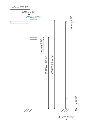 Measurements for the Zenthin 2 Light (line drawing)