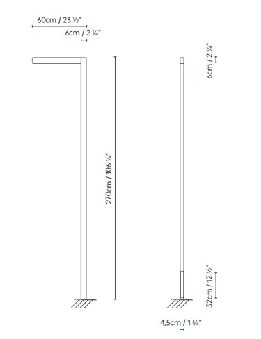 Measurements for the Zenthin 1 Light (line drawing)