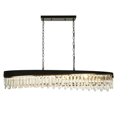 Zephyrine Glam Black and Brass Kitchen Island Chandelier