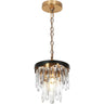 Zephyrine Glam Black & Gold Crystal Pendant Light - 8.5"