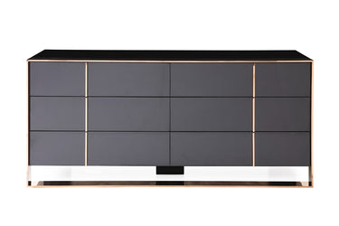 Nova Domus Cartier Black & Rosegold Bedroom Set