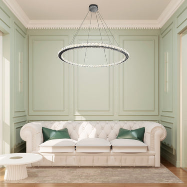 Finesse Decor 1 Thin Ring Crystal Chandelier Chrome