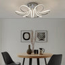 Finesse Decor 6 Petal Flower Dimmable LED Flush Mount Lamp Chrome