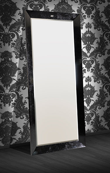 AX Regal Black Crocodile Floor Mirror