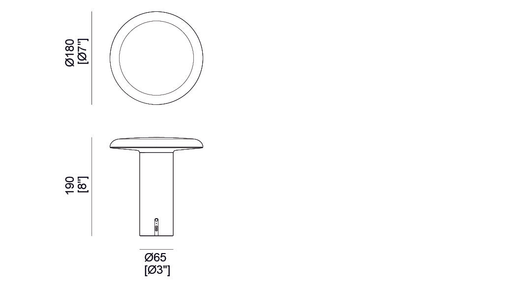 Takku Portable Table Lamp with USB Port  | Artemide