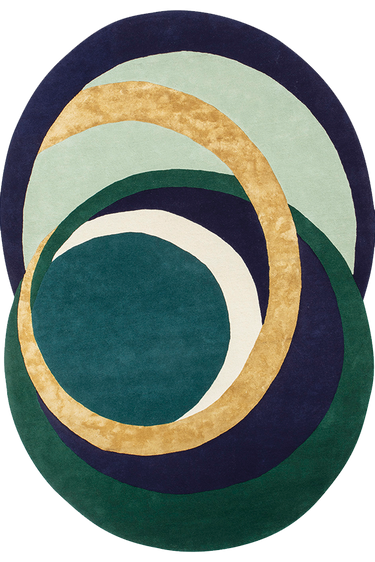 Alliances wool rug in Forêt, full view