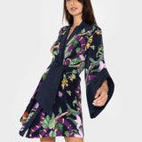 Luxury vegan silk kimono robe for women in soft biodegradable Bemberg Cupro by niLuu.