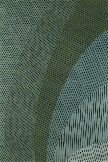 Ammonite wool rug in Abysse, full view