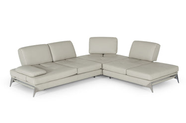 Lamod Italia Andrea Grey Leather Sectional Sofa