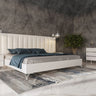 Nova Domus Angela Italian White Eco Leather Bed with Nightstands & Wings