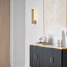 Angolo 18 inch LED wall sconce by Visual Comfort designed by Kelly Wearstler in burnished metal finish