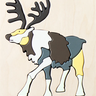 Reindeer Puzzle by Eguchi Toys, completed puzzle on white