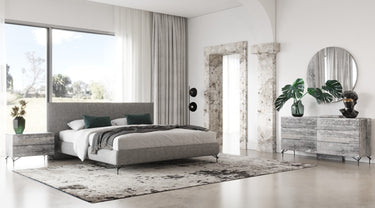 Nova Domus Aria Italian Grey Fabric Bed