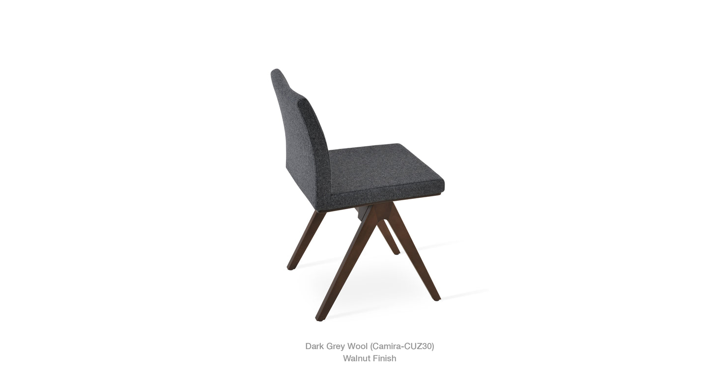 Aria Fino Wood Chair with Fabric Seat Cover