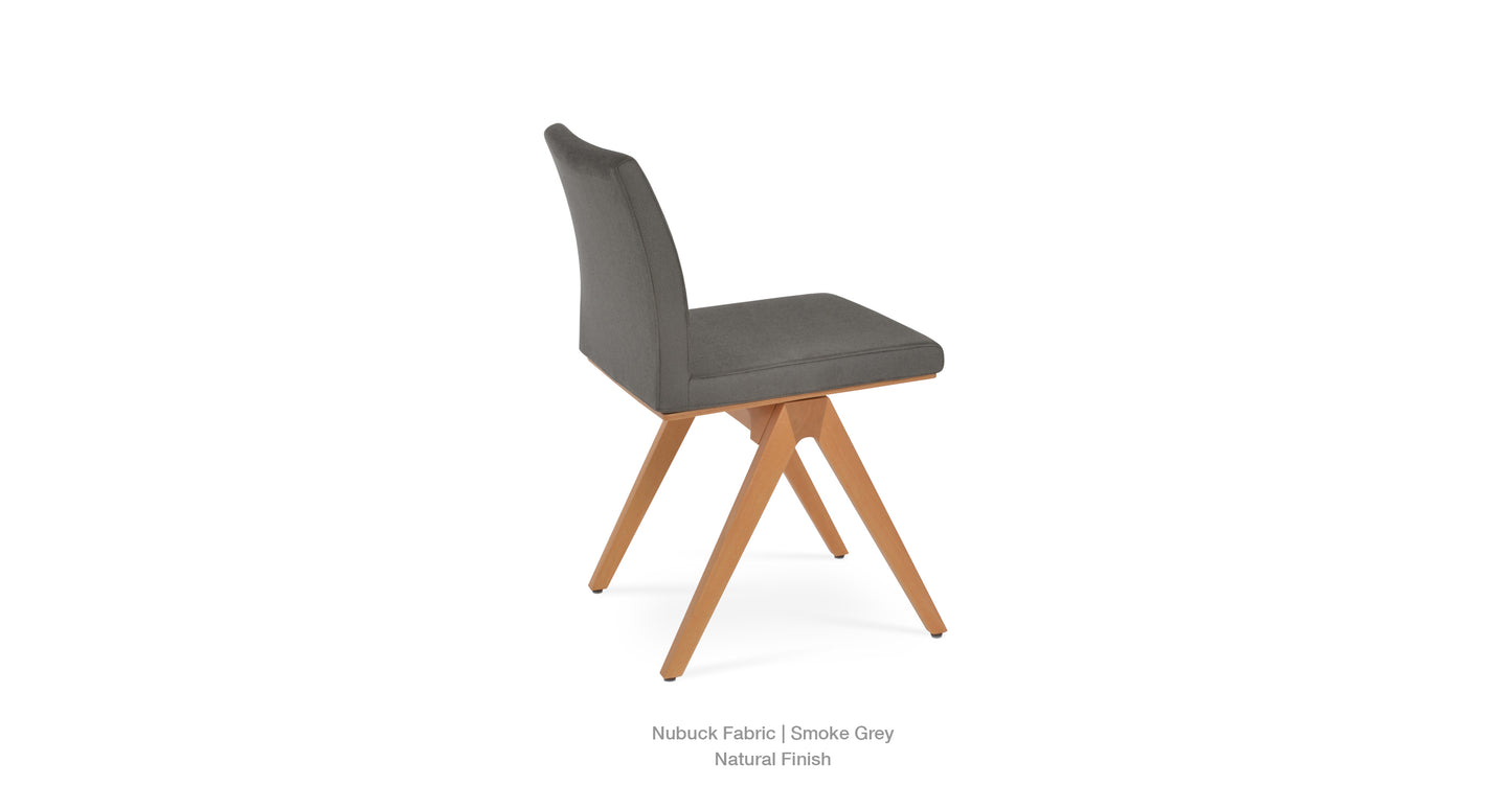 Aria Fino Wood Chair with Fabric Seat Cover