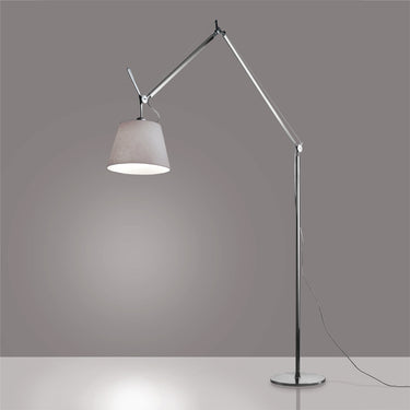 Artemide Tolomeo Mega LED Floor Lamp with 14-inch Silver Fiber diffuser
