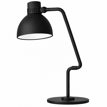 B.lux Blux System T40 Small adjustable desk lamp in matte black with articulated arm and directional shade, BX-736020U.