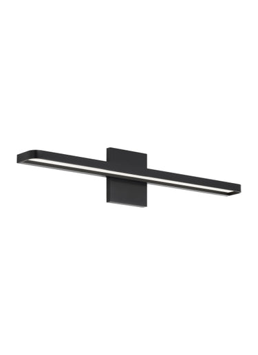 Black Banda 24" LED Bath Sconce by Visual Comfort—modern wall light for bathrooms, vanities, and commercial restrooms. ADA compliant and dimmable.
