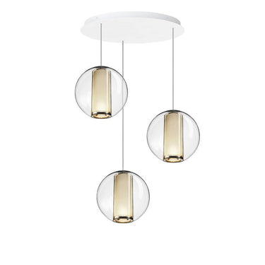 Bel Occhio 3-Globe Modern Acrylic Chandelier by Pablo Designs