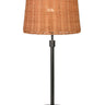 Modern Lantern Mini Cordless Buffet Lamp Black with Rattan Shade on table
