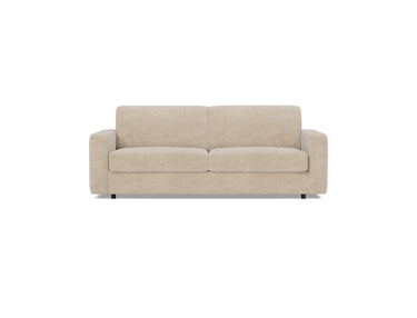 Carnell sleeper upholstered in Adario Taupe, studio shot