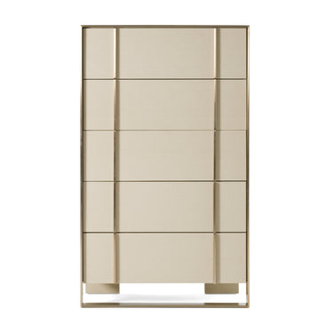 Nova Domus Cartier Beige Shagreen & Brushed Brass Chest