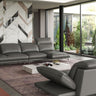 Lamod Italia Milano Italian Leather Grey Reversible Sectional Sofa