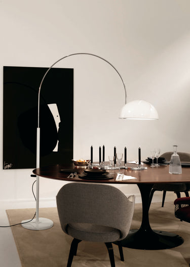 Oluce Coupé 3320/R designer floor lamp with revolving aluminum reflector