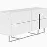 Voco Modern White Bedroom Dresser with 4 spacious drawers for organized storage.