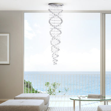 Finesse Decor Crystal Chandelier Double Helix// 7 Light, 73" Hanging Length
