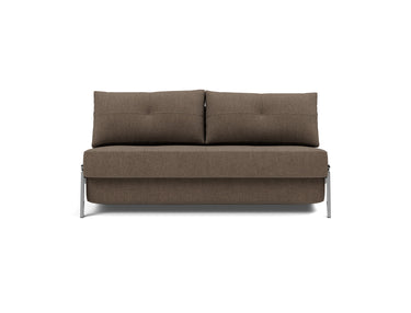 Cubed sleeper upholstered in Esina Cedar Brown, studio shot