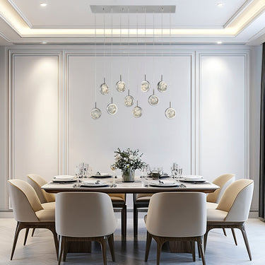 Finesse Decor Bubbling Glow Rectangular Chandelier Chrome