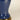 Elijah midnight blue ceramic cordless table lamp with off-white linen shade