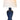 Elijah rechargeable table lamp in midnight blue ceramic and brushed nickel