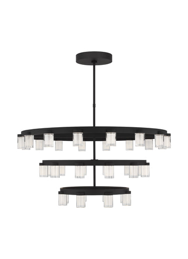 Statement Lighting: Extra Large Three-Tier LED Chandelier by Visual Comfort, Black