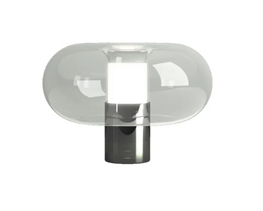 FontanaArte Fontanella Table Lamp, Hand-blown Glass, Black Finish