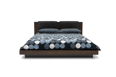 Nova Domus Fantasia Dark Walnut/Dark Grey Bed & Two Nightstands