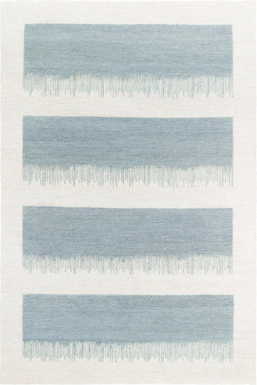 Figueras jute rug in Aqua, full view