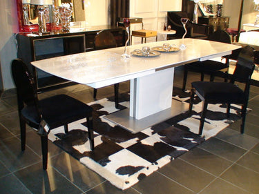 AX Centro White Crocodile Dining Table