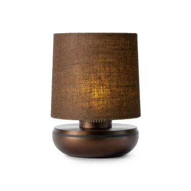 Humble Firefly Rechargeable Lamp – Bronze with Brown Linen Shade