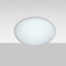 Katie 12 in Opal Matte glass, glowing from below | Besa Lighting – Besa photographs the Katie 10 in the studio and the Katie 12 lit; both sizes share the same design