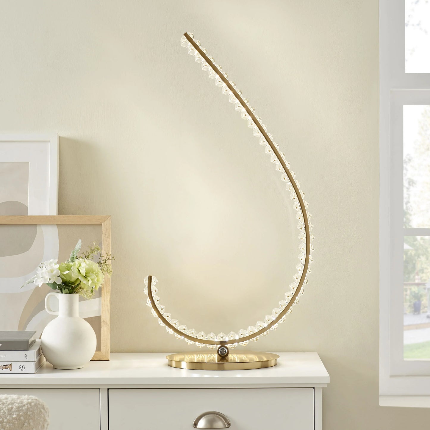 Grace Crystal 16W Table Lamp Touch and Dimmable in L Gold 1