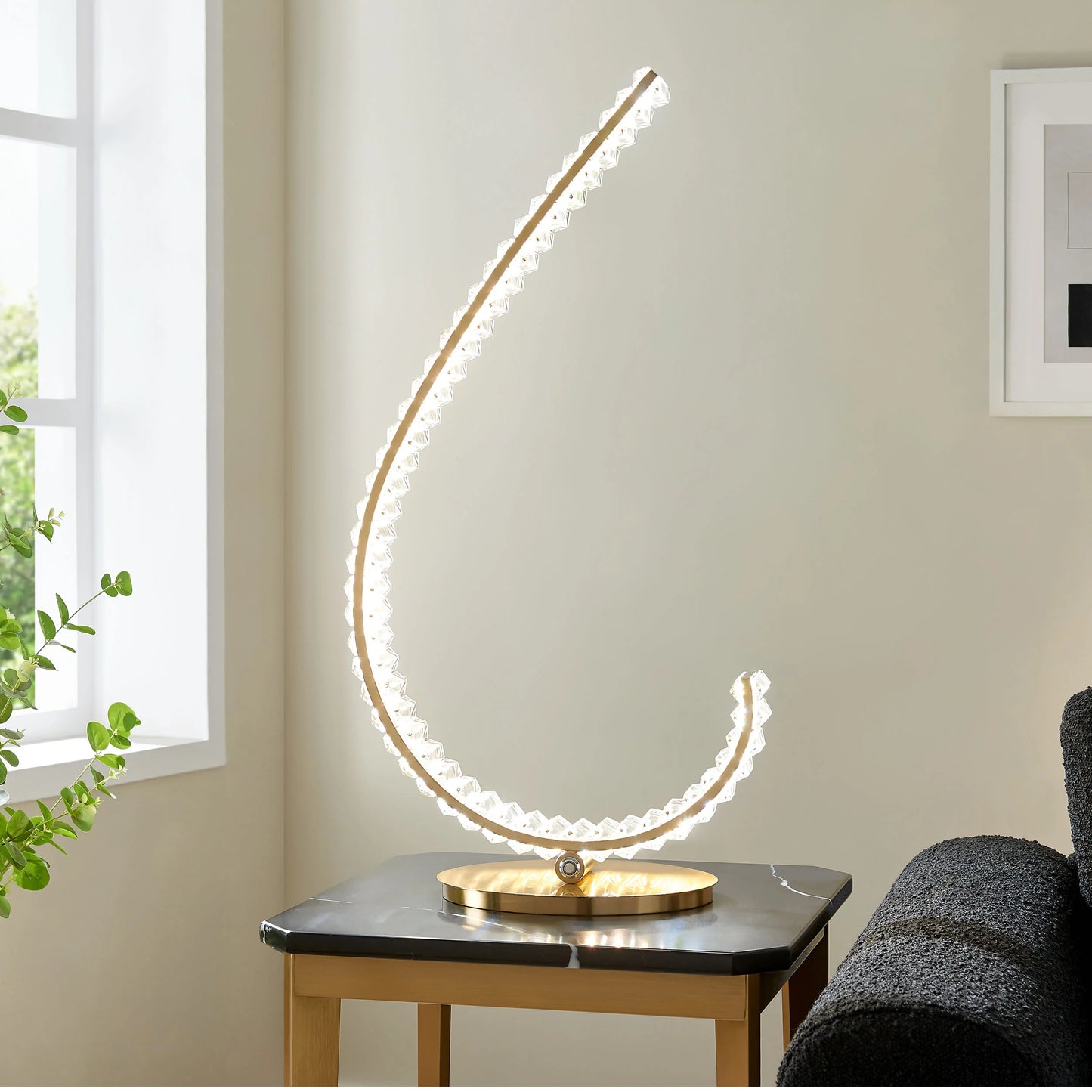 Grace Crystal 16W Table Lamp Touch and Dimmable in R Gold 2