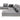 David Ferrari Horizon Grey Fabric Grey Leather U Shaped Sectional Sofa