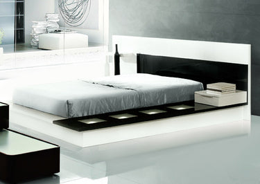 Impera Black & White Lacquer Walk-on Platform Bed