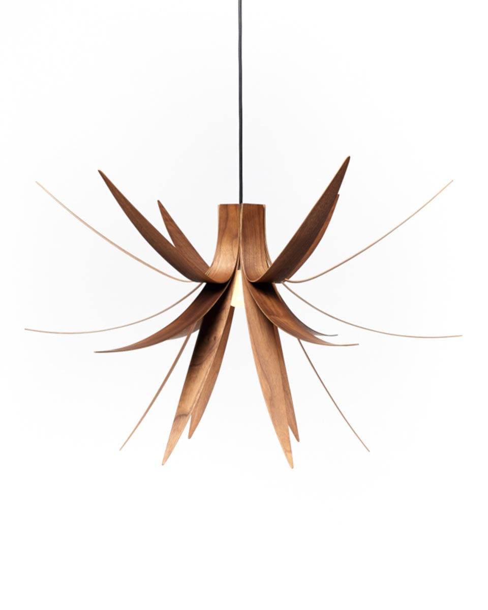 MacMaster Design Iris Pendant Light Large in Walnut Finish