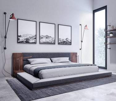 Nova Domus Jagger Dark Grey & Walnut Bed