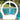 White Pod circle lounge beside a swimming pool with a teal ball and bright pillow on the bench