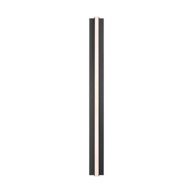 Linea 32" LED wall sconce in warm bronze finish with natural alabaster shade.