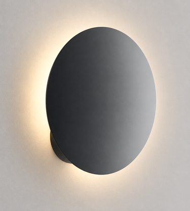 Lodes Puzzle Round Single LED wall light in matte black with adjustable round reflector